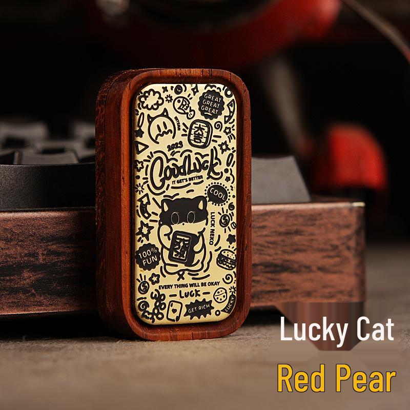 EDC Small Leaf Sandalwood Rosewood Magnetic Push Card Decompression Toy - Pop Fidget Spinner