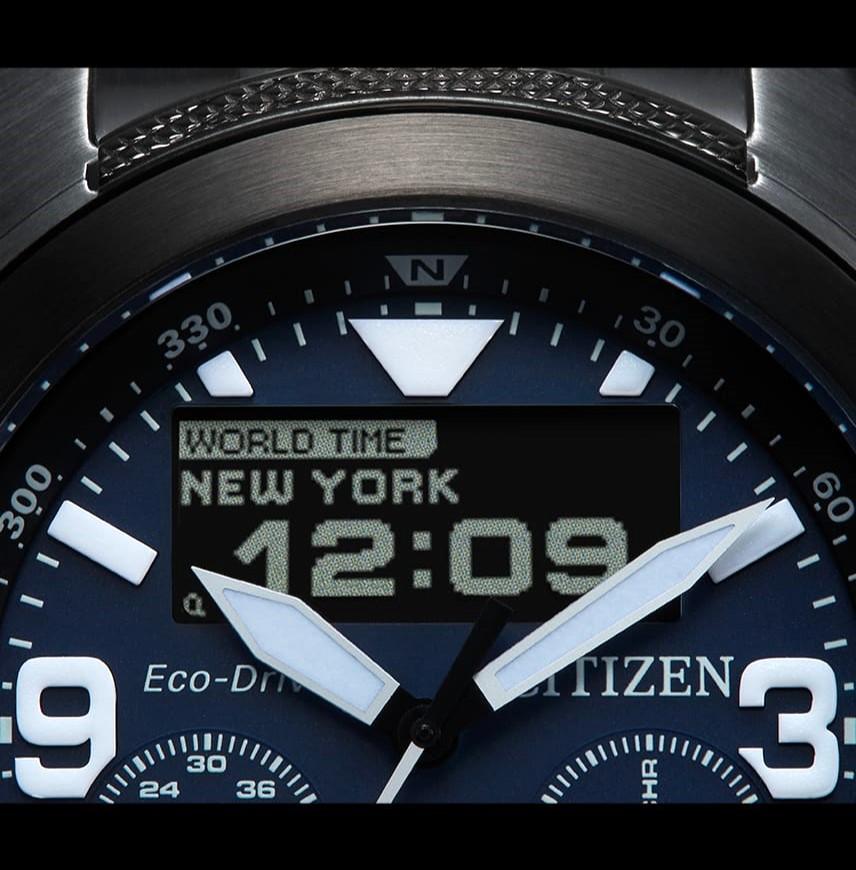 Citizen Orologio Eco-Drive Perpetual World Time Zaffiro SS JV1006-51L