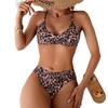 26 Sexy Split Swimsuit Women's Leopard Print Seaside Tight Bikini Backless No