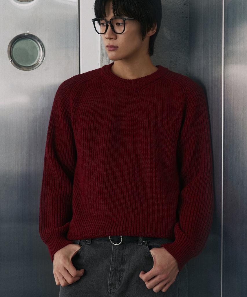 NODU Saddle Hazzi Essential Raglan Knit [Red]