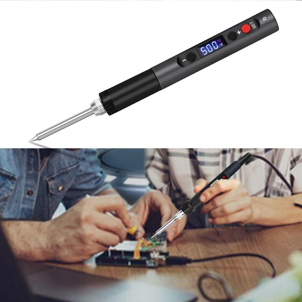 LCD Digital Soldering Iron Kit Adjustable Temperature Welding Pen  Electronic Component