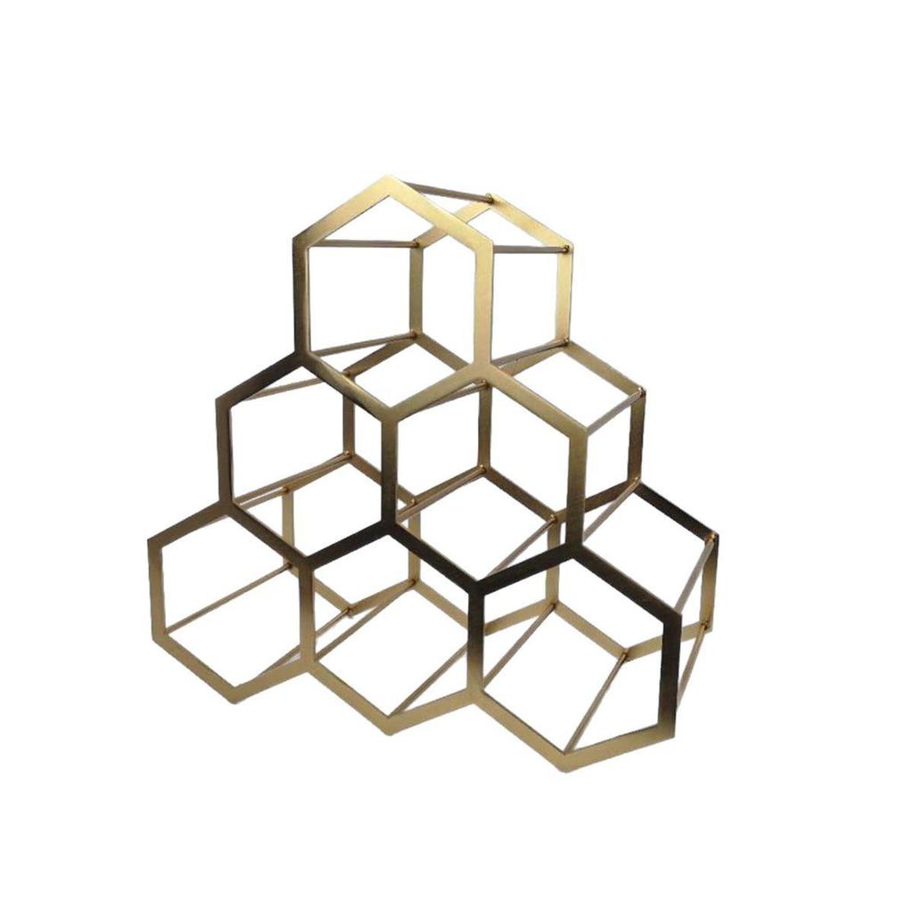 European Style Honeycomb Metal Wine Rack for Dining Room and Living Room Decor