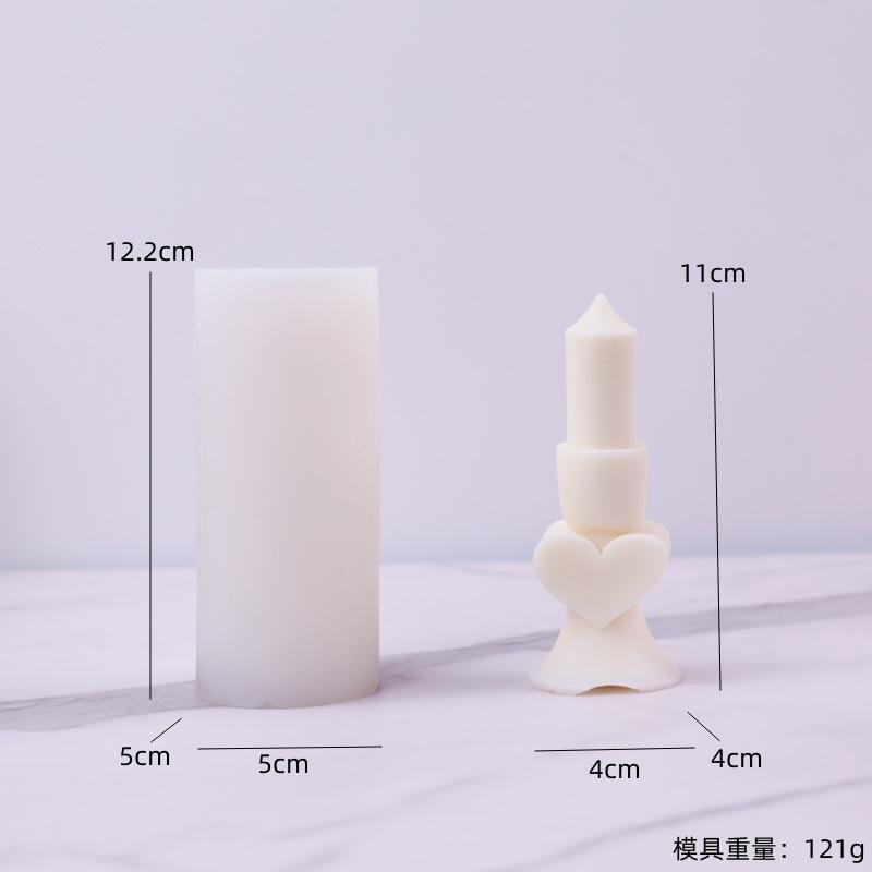 

3D Форма для свечи в виде цилиндра с сердцем любви, силиконовые формы для смолы для изготовления свечей своими руками, форма с четкой текстурой