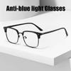 Men's Business Blue Light Blocking Glasses Women's Half Frame Square Glasses Unisex Fashion Eyewear