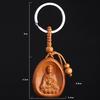 Lucky Jewelry Wood Carving Buckle Buddha Pendant Keychain Car Bag Keyring