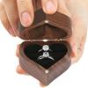 Proposal Box 1Pcs Love Heart Shaped Walnut Wood Ring Box Jewelry Case for Wedding Ceremony Jewelry Box Storage Proposal Wedding