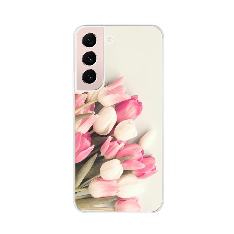 Beautiful Flower Phone Case For Samsung Galaxy S22 Pro S 22 Ultra 5G Case Cute Cat Soft Silicone TPU Cover For Samsung S22 22Pro