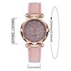 Watches for Women Ladies Watch Round Rhinestone Star Sky Pink Leisure Fashion Trend Frosted Belt Vintage Quartz Wristwatch