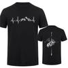 Men's T-shirt Compass Adventure Retro Creative Print Short Sleeved T-shirt Men Women Cardiogram Mountains Trendy Brand Shirts
