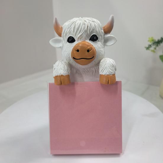 Planche à Mémo Vache des Highlands Porte-Notes en Résine Décoration de Bureau Mignonne Organisateur pour Bureau et Étude Cadeau Pratique pour la Maison et le Bureau