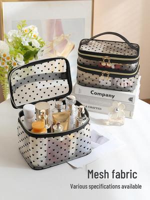Portable Breathable Mesh Makeup Bag - Outdoor Travel Cosmetic Storage