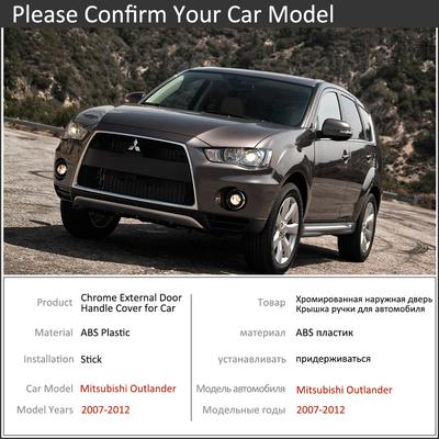 Chrome Car Door Handle Cover for Mitsubishi Outlander MK2 2007~2012 Trim Set Covers 2008 2009 2010 2011 Car Accessories Goods