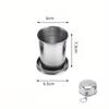 1pc Mini Collapsible 75/150/250ml Alcohol Cup Stainless Steel Portable Outdoor Wine Cup Travel Wash Mug Practical Drinkware