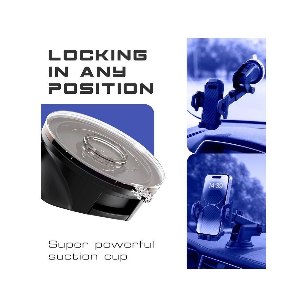 Car Phone Mount for Auto Hands Free 360 Rotatable Car Phone Clip Holder Universale Stand for Vehicle Dashboard Windscreen Air Vent Cell Smartphone Ap