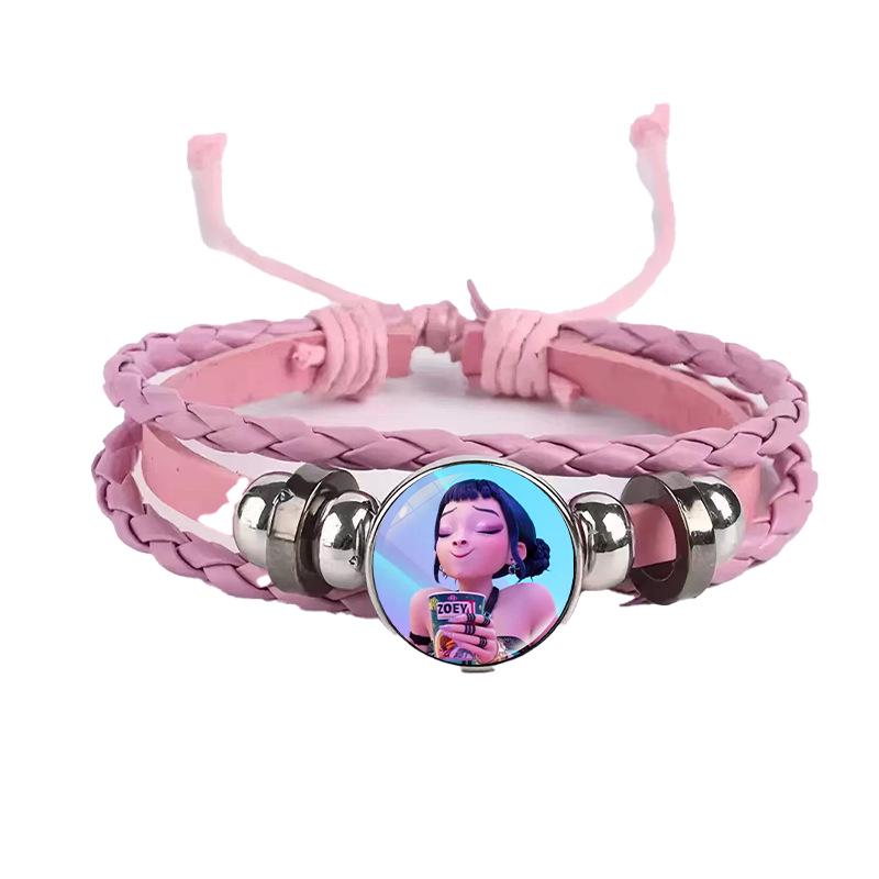 Cross-border Fashion Demon Hunter Bracelet: Time Gem Bangle for Men and Women, Couple's Leather Woven Black Hand Rope