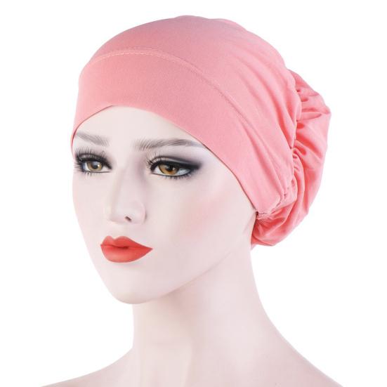 Women Small Solid Color Soft Knotted Night Sleep Beanie Bonnet Chemo Hat Cover