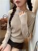 Women's Half-High Collar Knitted Sweater for Early Spring, Autumn, and Winter - 2024 Student Base Layer and Outerwear.