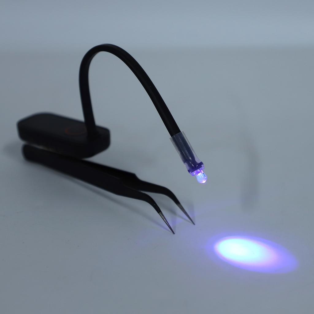 UV-Wimpernlampe für Wimpernverlängerung Nagelkunst Pinzettenlampe Tragbar Kabellos Wiederaufladbar Schnelle Aushärtung EU-Stecker
