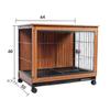 Wooden Dog Cage Pet Indoor Medium Small Dog Cat Fence Household Separate Large Space Dog Cage Move Roller Sleep Rest Pet Beds