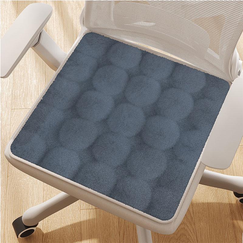 Plush Warm Solid Color Winter Seat Cushion for Office or Dining Chairs