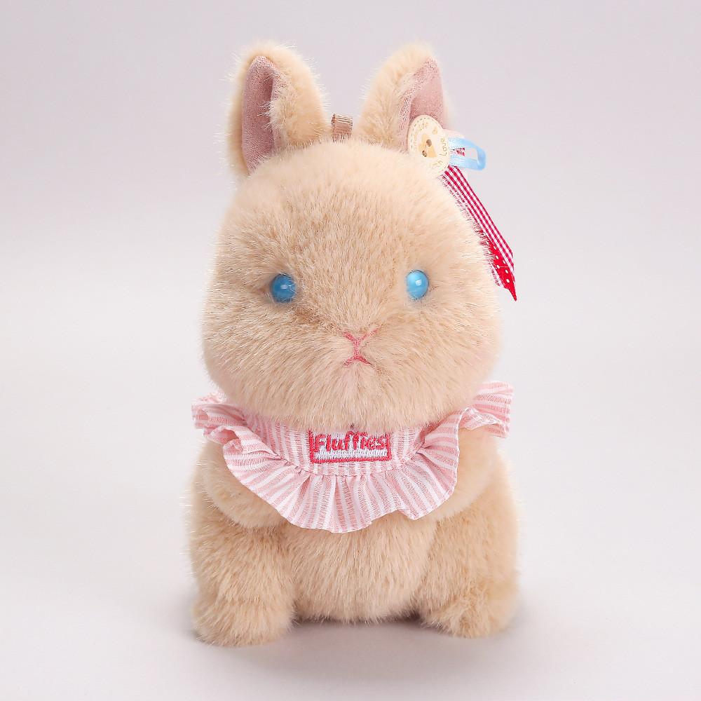 Plush Snowball Bunny Handheld Stress Relief Toy With Glasses For Kids And Adults
