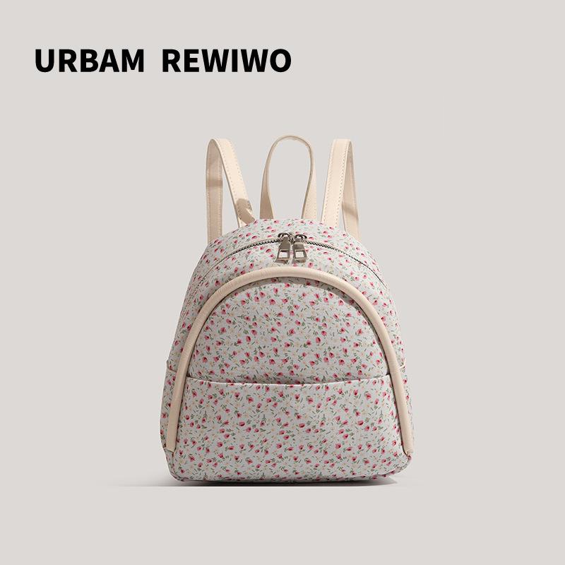 Niche design new women s bag versatile, lightweight floral small backpack, girl student fashion texture small backpack tide