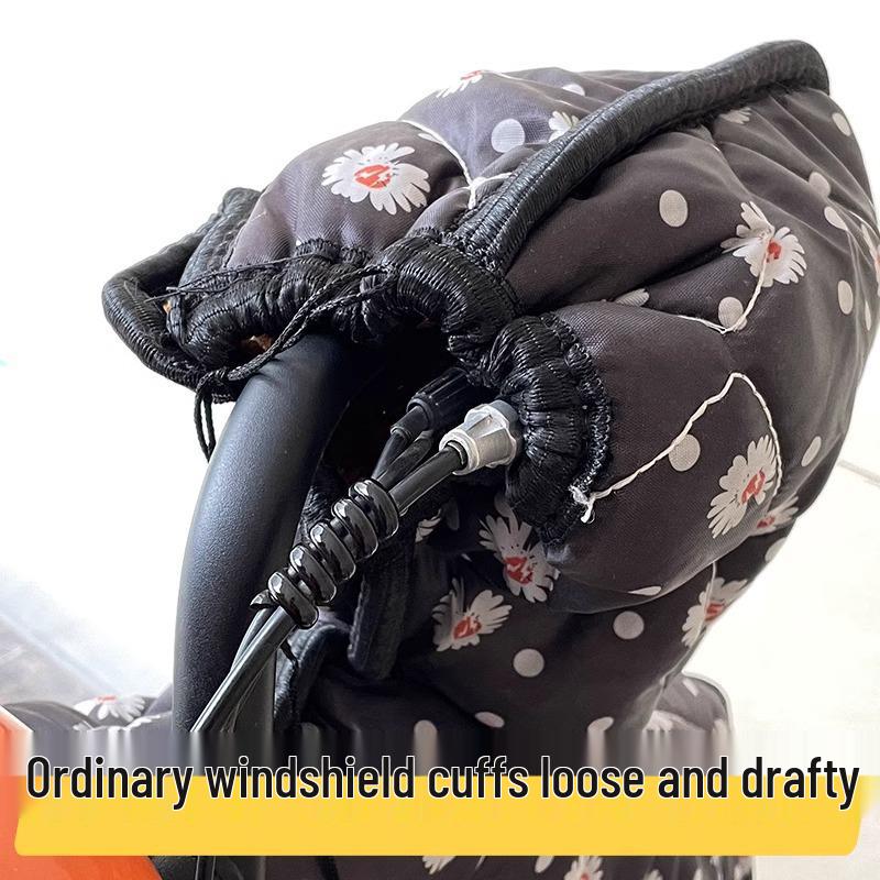 

6-Piece Newcomer 0.01 Windproof Cotton Handlebar Cover: Prevents Cold Air and Keeps Hands Warm While Riding. Black Windproof Cotton; 6 pcs Does Not Leak Wind