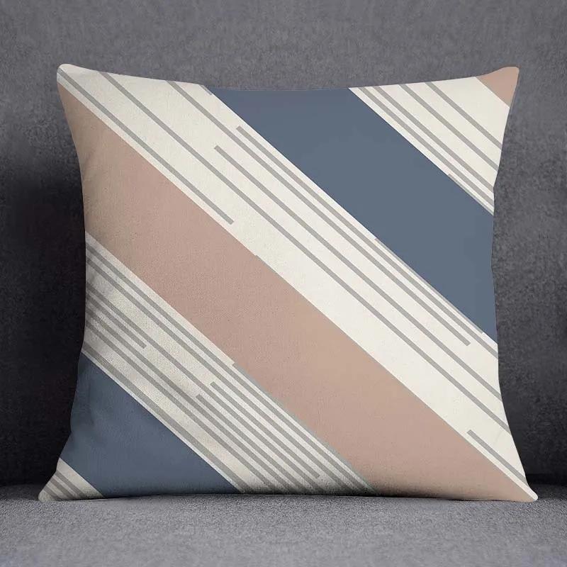 Nordic Flower Geometric Pattern Decorative Square Pillowcase Home Office Cushion Cover