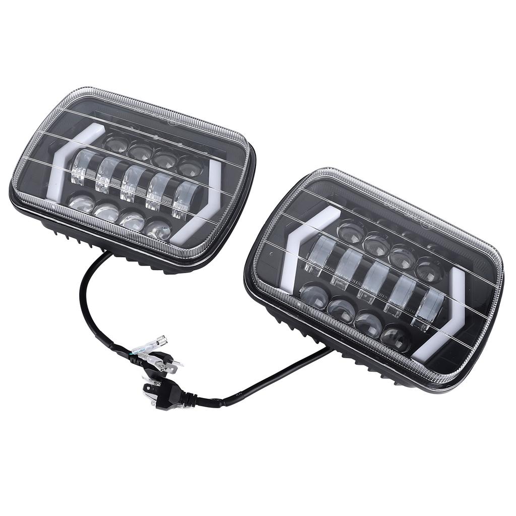 2 szt. 7-calowy reflektor LED IP67 Wodoodporny 6000 Lumenów 6000K Lampa przednia ze strzałką świetlną 9 do 36V