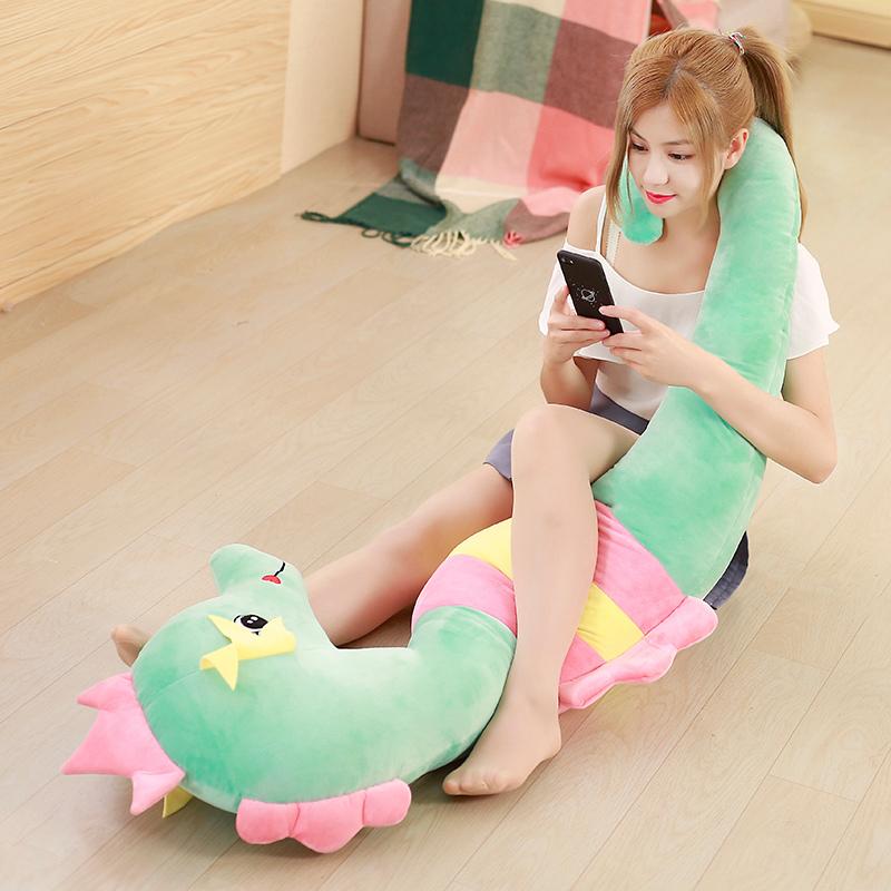 50Cm Sea Horse Plush Toy Colorful Stuffed Aquatic Animal Green Pink Yellow Blue Sleeping Pillow Bolster Gift