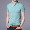 Men's Casual and Fashionable Solid Color Short Sleeved Stand Up Collar T-shirt Summer Versatile and Comfortable Top