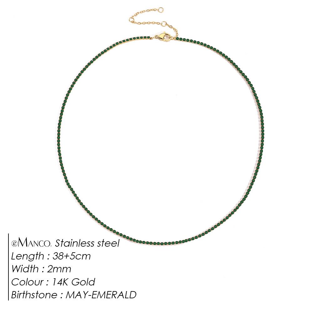 eManco Starry Sky Women's Retro Tennis Necklace - Full Diamond Clavicle Chain with European & American Design, Temperament & Personality Style.