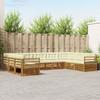 Outdoor Sofa Set 9 Pcs Natural and Cream Solid Acacia Wood