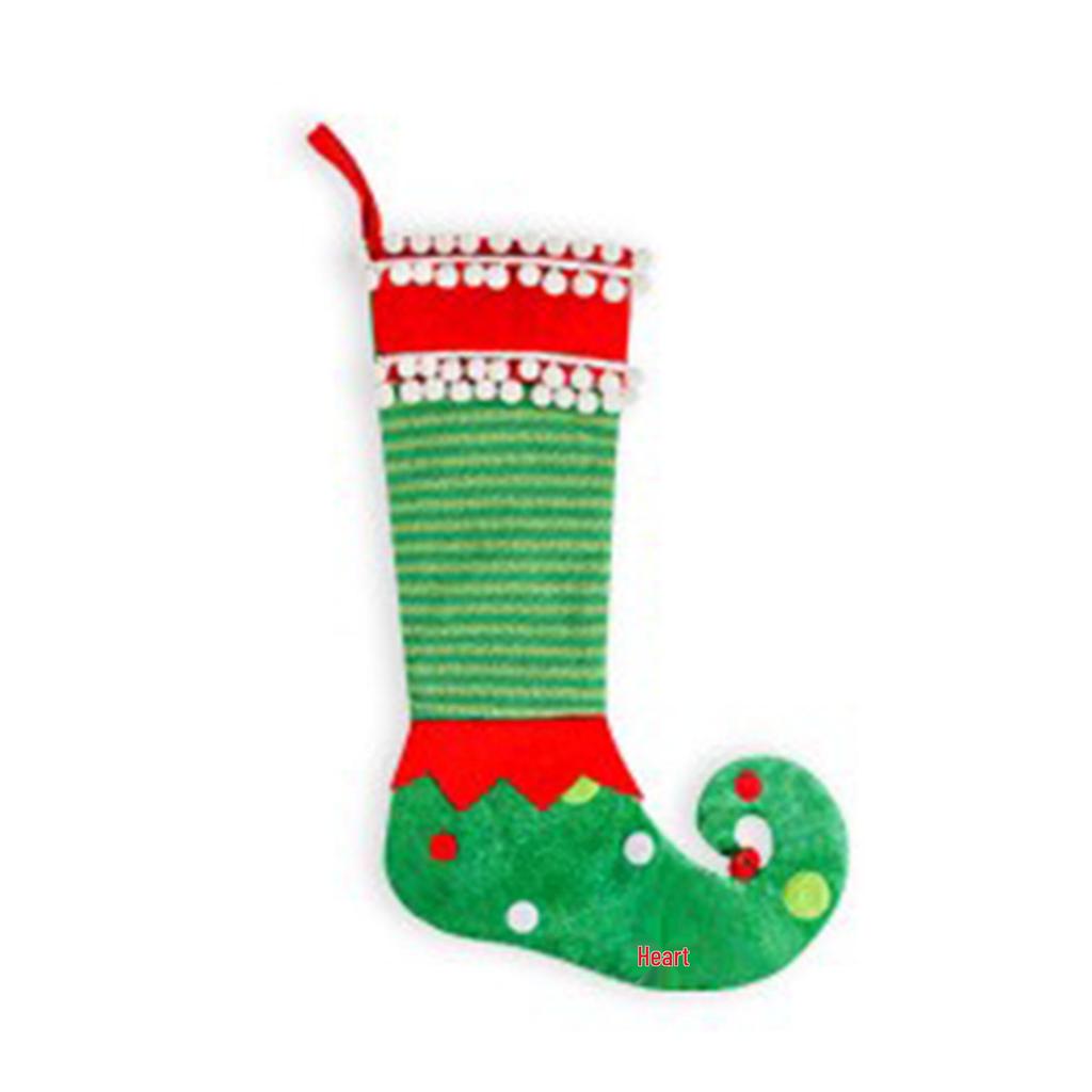 Große grüne Weihnachtselfen-Socken Geschenktüten Anhänger Dekoration