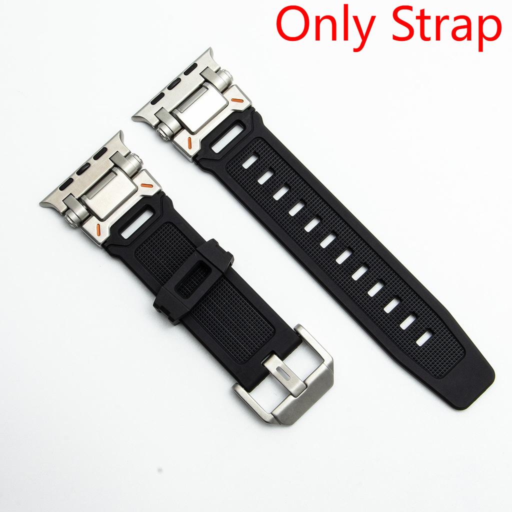 Strap/Metal case for Apple Watch Ultra 2 1 Rubber Loop Band 49mm Silicone Bracelet for IWatch Series 10 9 8 7 45mm 6 5 4 Se 44mm