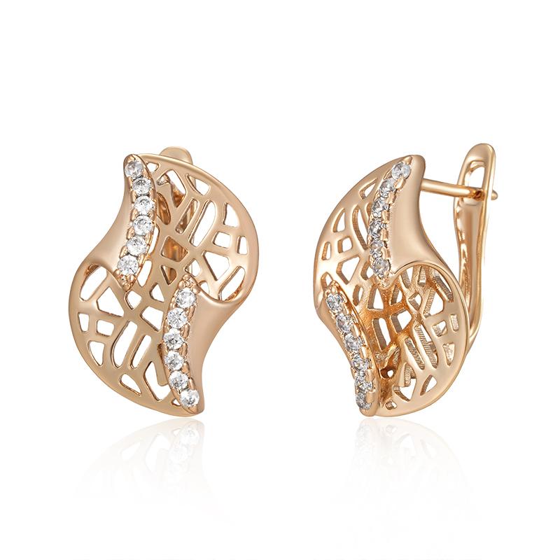 

Женские серьги-капли Kinel с белым натуральным цирконом и сотами, розовое золото, роскошный дизайн, ювелирные изделия, сувениры для вечеринок розового золота