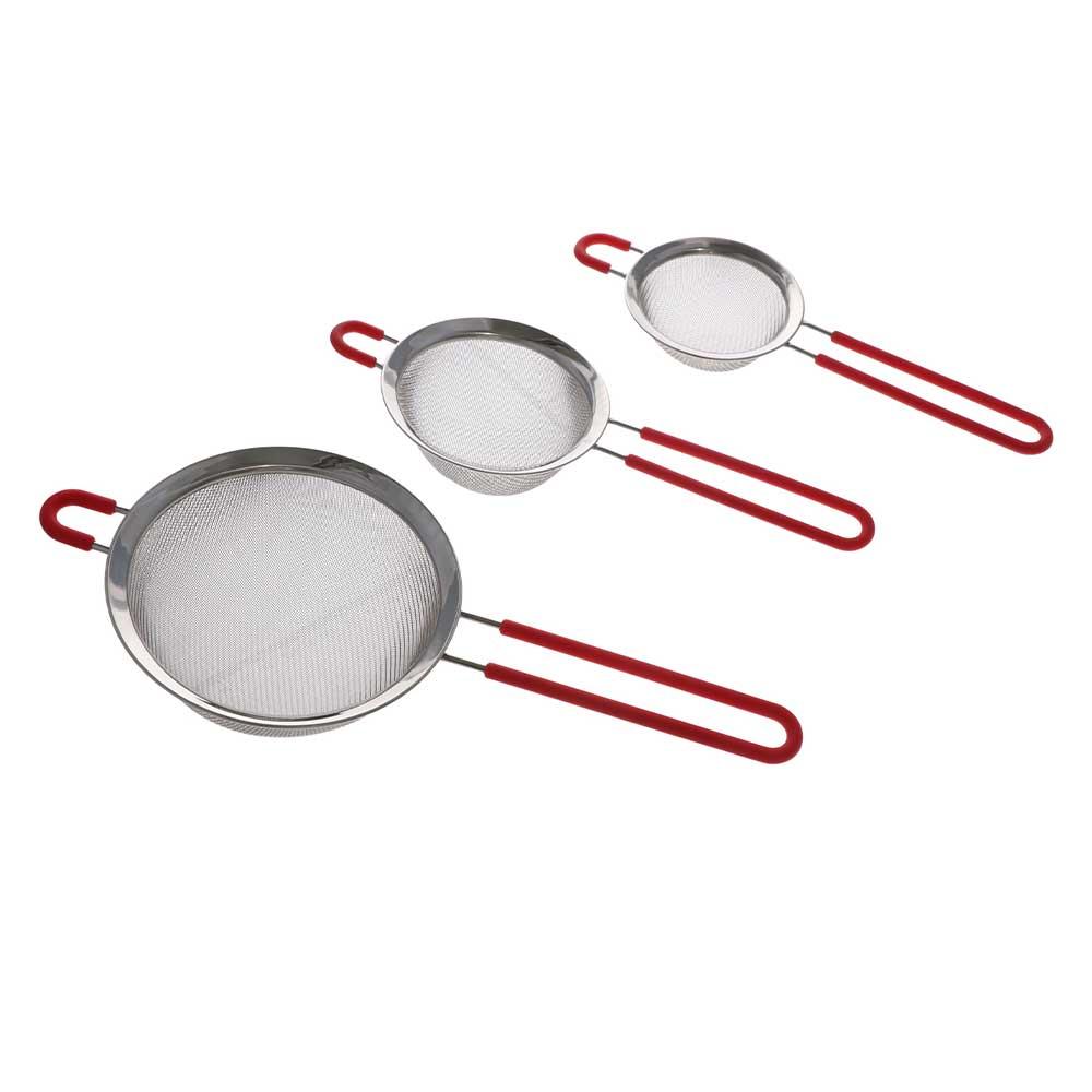 Mesh Silicone Handle Strainer Stainless Steel Powder Sieve Sifting Tool Flour Sifter Filter Spoon