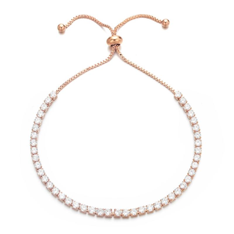 

Цирконовый браслет Медный браслет с удержанием цвета Регулируемый браслет-коробка