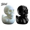 Trendy Desktop Accessory 3D Printed Skull Duck Figurine Gothic Skeleton Head Statue Halloween Black White Art Spooky Desk Ornament Quirky