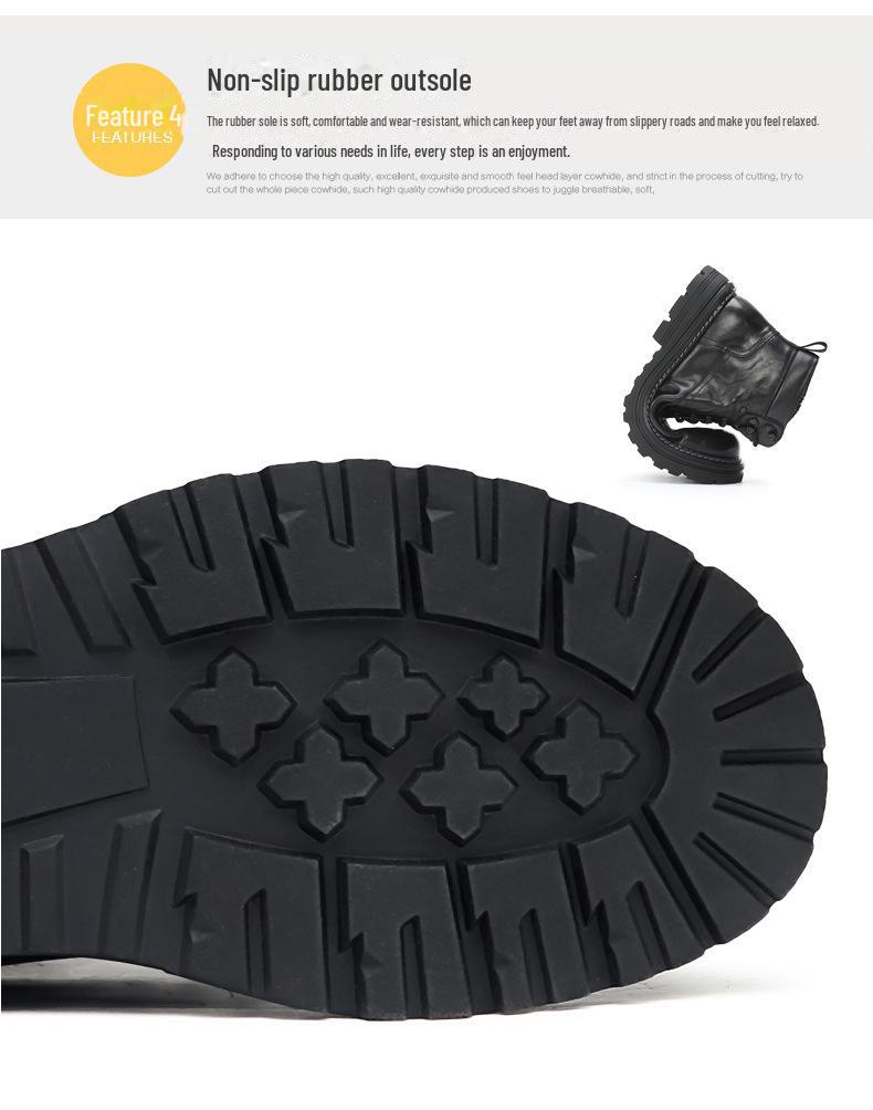 Men's Top Layer Cowhide Martin Boots – British Style, Plus Velvet Warm, Genuine Leather, High Top, Autumn/Winter.