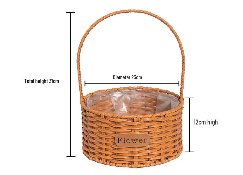 Handcrafted Bamboo and Rattan Flower Arrangement Basket for Flower Girls