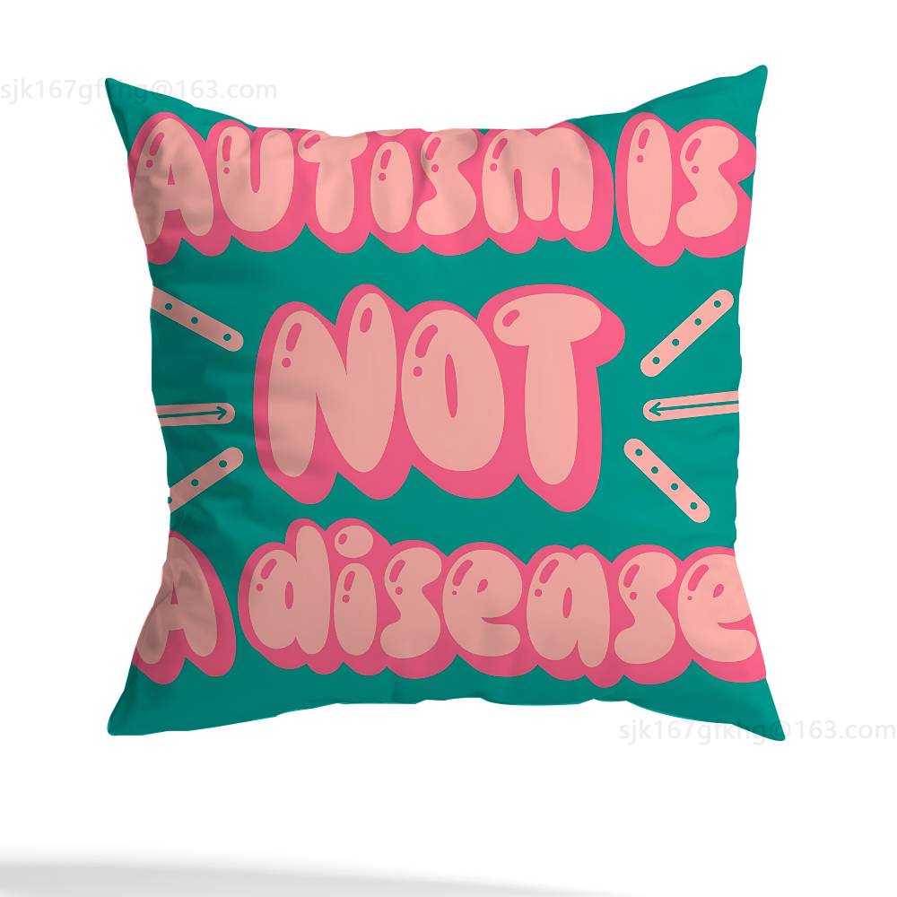 Autism Acceptanc pillowcase casual style decoration, suitable for home decoration (excluding pillow core)