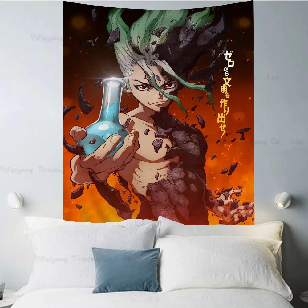 Anime DrStone Tapestry Art Printing Japanese Wall Tapestry Anime Wall Hanging Home Decor