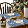 Snowman Snowflake Winter Placemats Set Seasonal Christmas Linen Table Mats Set 12x18 Inch Holiday Table Mats Kitchen Decor
