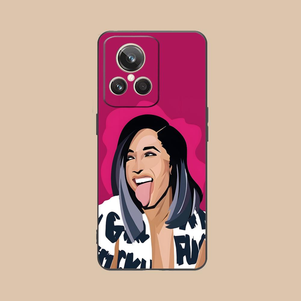Cardi B Matte TPU Mobile Phone Case for Realme 15 14 13 12 11 10 9 Pro Plus T i Lite 5G Colorful Printing Cover