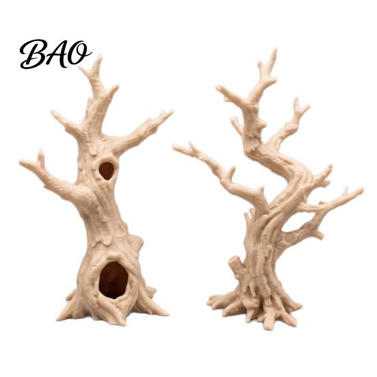 Reptile Hideout Cave 2Pcs 3D Printed Jumping Spider Tree, Hiding Cave, Hermit Crab Climbing Decor for Layered Ecological Tank Decoration Habitat