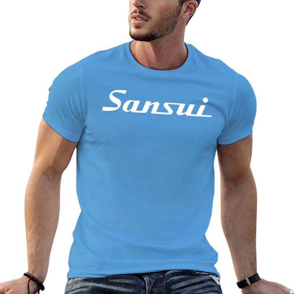 SANSUI White T-Shirt quick-drying basketball graphic tees graphic t shirts vintage graphic tee compression shirt men