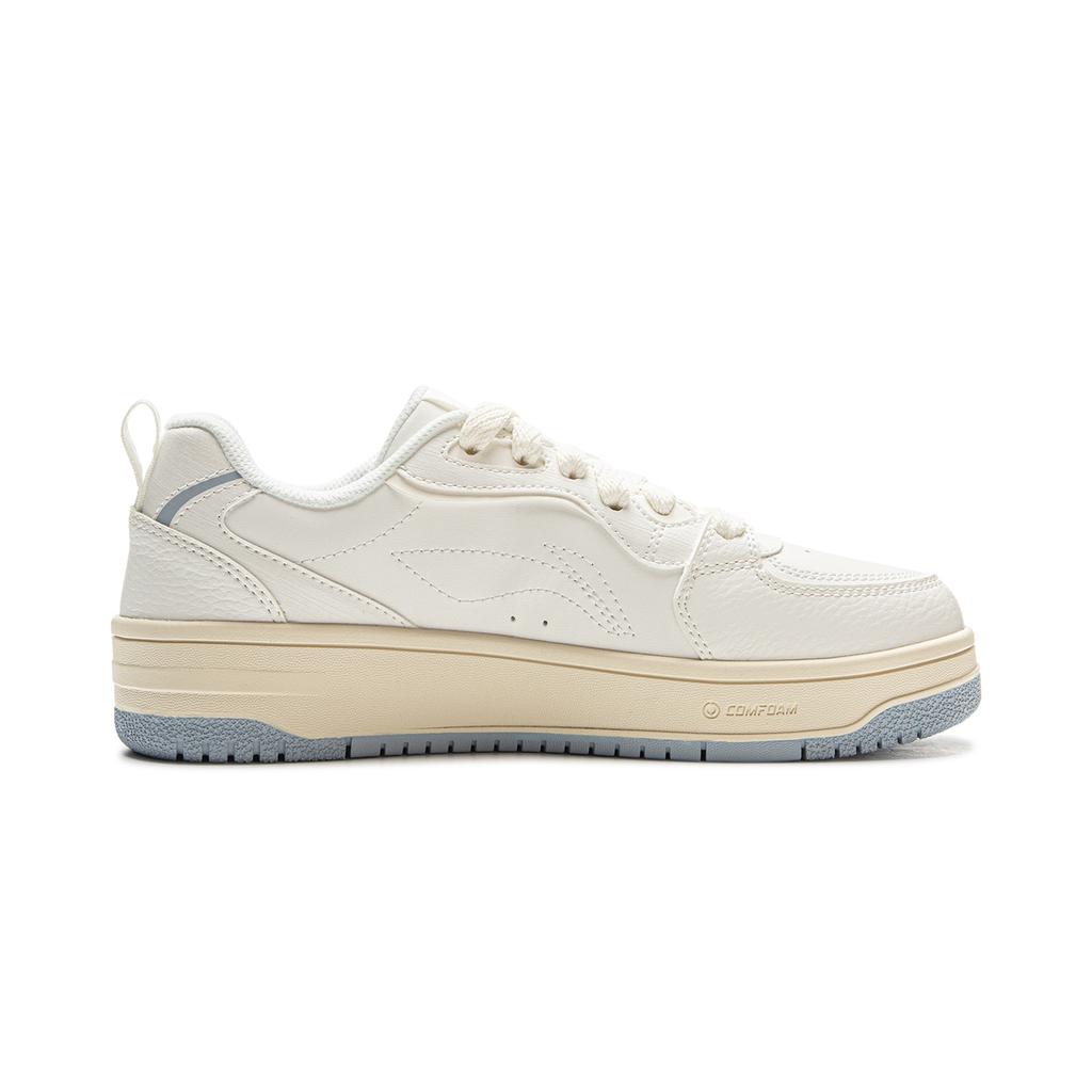 Li Ning Tian Ji Soft Comfortable Classic Fashion Shock Absorption Durable Low-Top Skate Shoes Women sneaker White Blue AGCV342-1