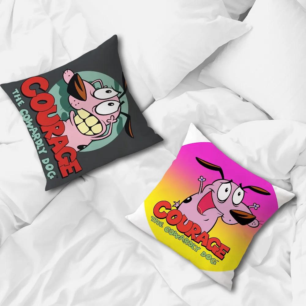 Cartoon C-C-ourage The C-Cowardly Dog Decoration Room Home Sofa Living Office Car Nordic Simplicity Pillow Cover