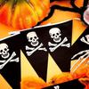 10pcs Pirate Banner Skull Halloween Pirate Flag Birthday Party Decorations Triangle Pennant Bunting Decor Skeleton Pennant Pirate Skull Pennant